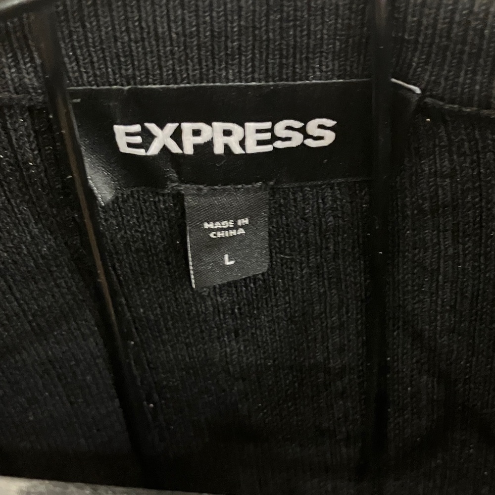 Express Black Ribbed Long Sleeve Bodysuit - Picture 10 of 10